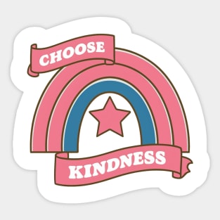 Choose Kind pink rainbow Sticker